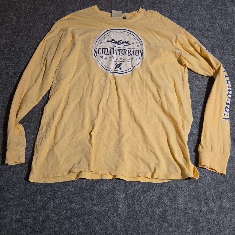 Schlitternahn Watercreek Coconut Creek T-Shirt Mens Size XL Yellow Long Sleeve